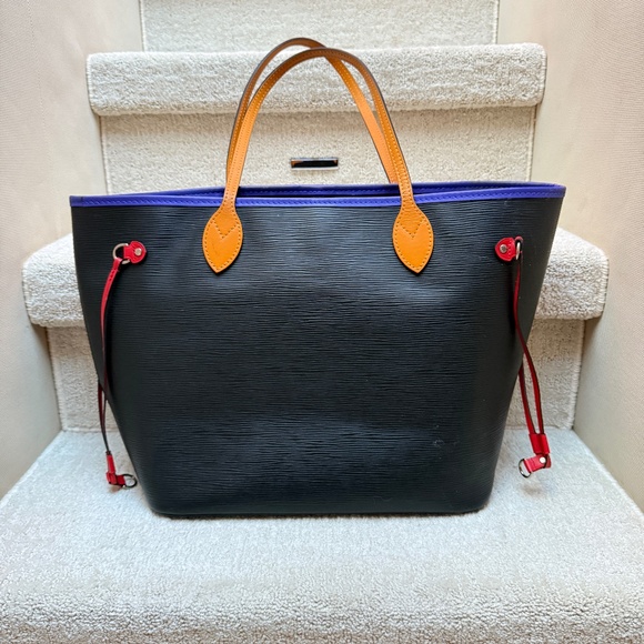 Louis Vuitton Neverfull in EPI Leather Tri colour Noir Figue Safran - Picture 1 of 9